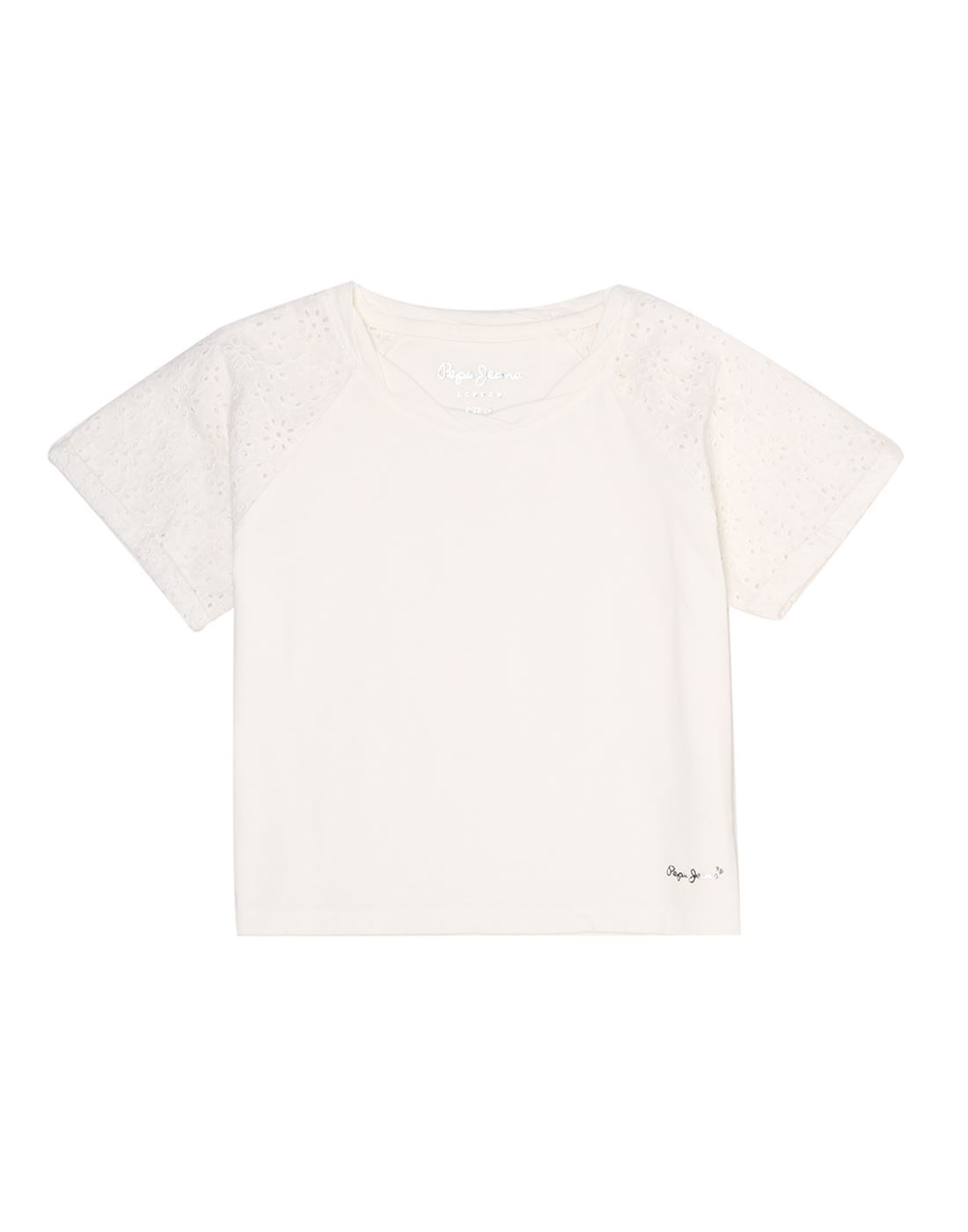 Pepe Jeans Girls White Solid T-Shirt